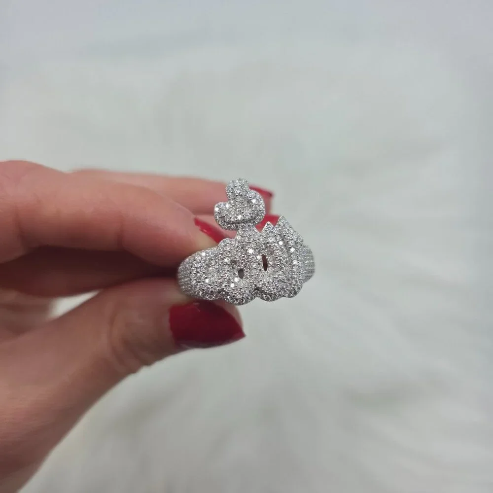 Allah Ring - 4ct Solid 925 Sterling Silver Iced out VVS D Moissanite Size 12